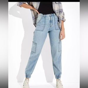 womens american eagle drawstring jeans